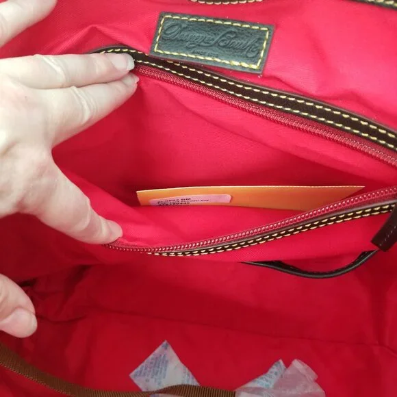 NWT Dooney & Bourke Soft Pebble Brown T'Moro Leather Logo Lock Shoulder Bag - Picture 9 of 14